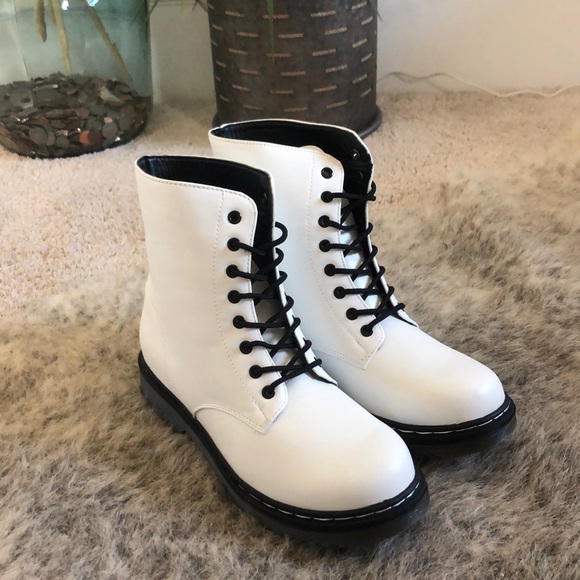 Shoes | White Lace Up Doc Marten Dupes 